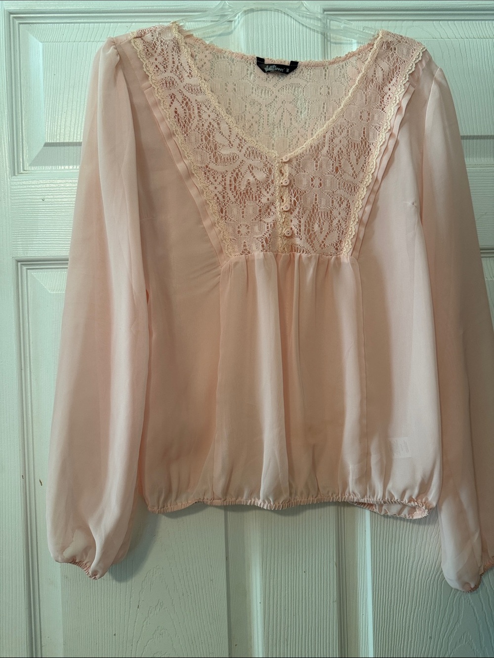 Wallflower Blush Pink Lace Knit Top